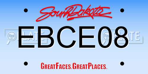 EBCE08 South Dakota License Plate