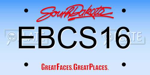 EBCS16 South Dakota License Plate