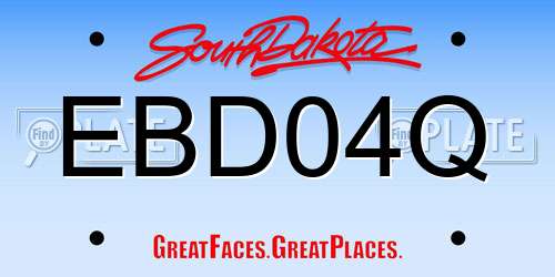 EBD04Q South Dakota License Plate