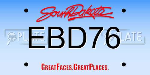 EBD76 South Dakota License Plate