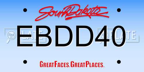 EBDD40 South Dakota License Plate