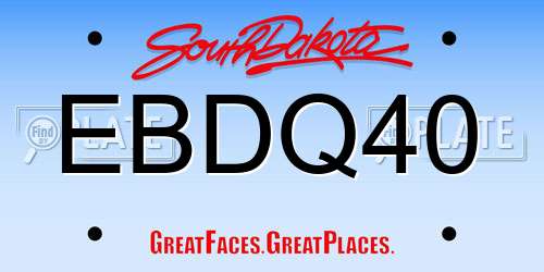 EBDQ40 South Dakota License Plate