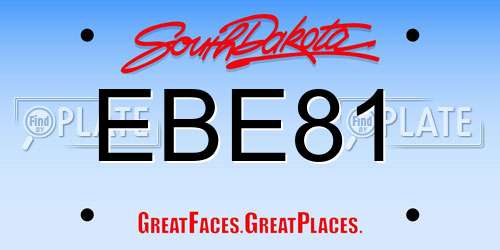 EBE81 South Dakota License Plate