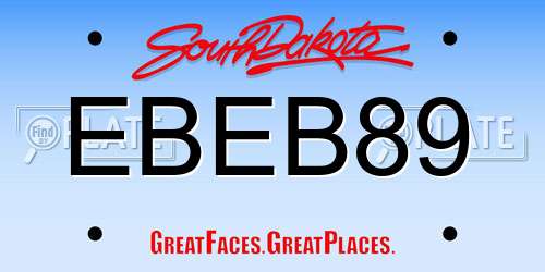 EBEB89 South Dakota License Plate