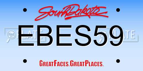 EBES59 South Dakota License Plate
