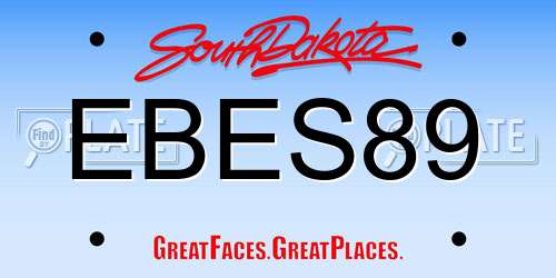 EBES89 South Dakota License Plate
