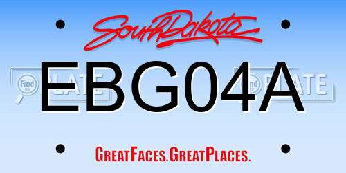 EBG04A South Dakota License Plate