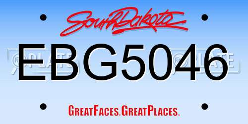 EBG5046 South Dakota License Plate