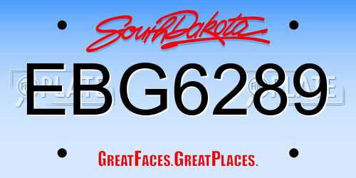 EBG6289 South Dakota License Plate