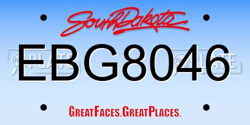 EBG8046 South Dakota License Plate