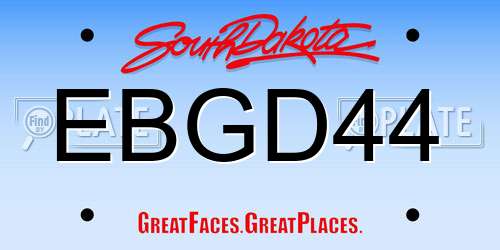 EBGD44 South Dakota License Plate