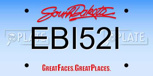 EBI52I South Dakota License Plate