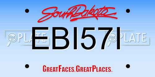 EBI57I South Dakota License Plate