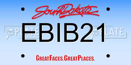 EBIB21 South Dakota License Plate