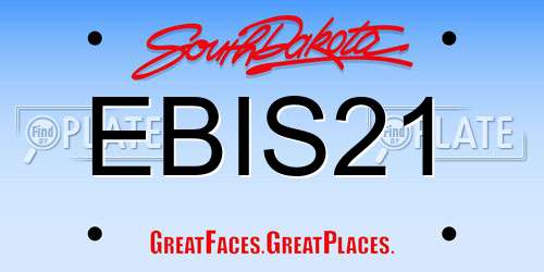 EBIS21 South Dakota License Plate