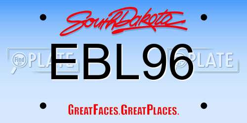 EBL96 South Dakota License Plate