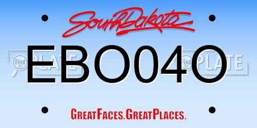 EBO04O South Dakota License Plate