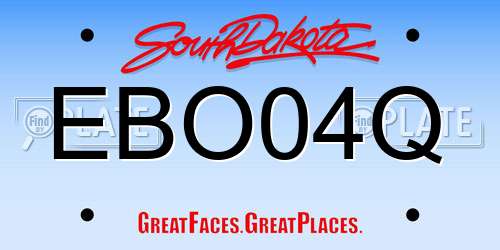 EBO04Q South Dakota License Plate