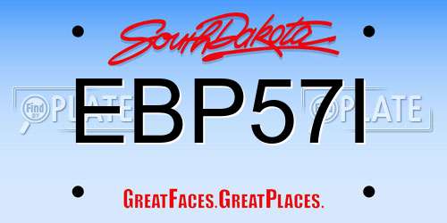 EBP57I South Dakota License Plate