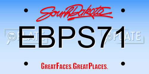 EBPS71 South Dakota License Plate