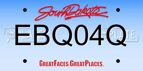 EBQ04Q South Dakota License Plate