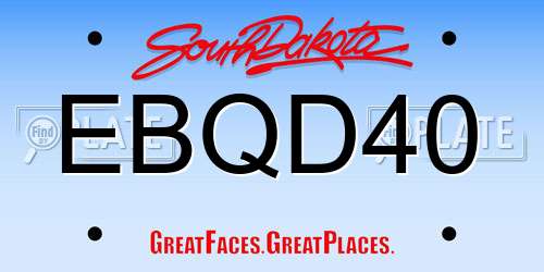 EBQD40 South Dakota License Plate