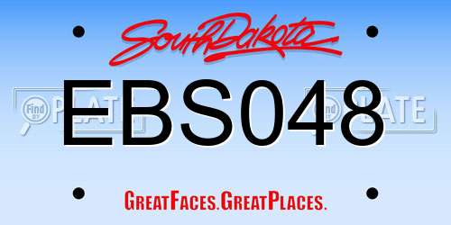 EBS048 South Dakota License Plate