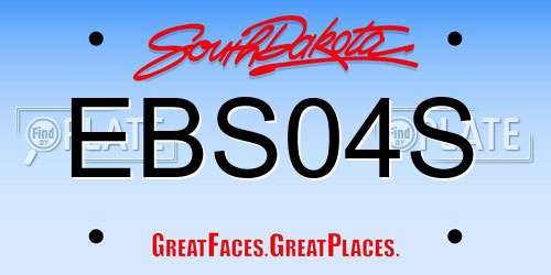 EBS04S South Dakota License Plate