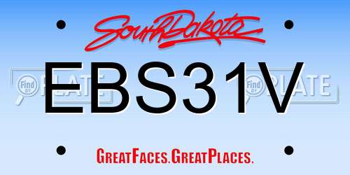 EBS31V South Dakota License Plate