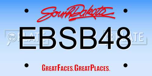 EBSB48 South Dakota License Plate