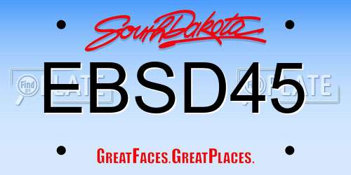 EBSD45 South Dakota License Plate