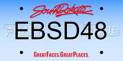 EBSD48 South Dakota License Plate