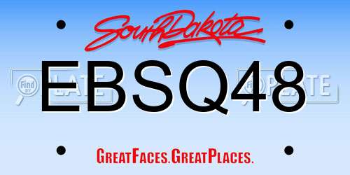 EBSQ48 South Dakota License Plate