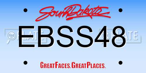 EBSS48 South Dakota License Plate