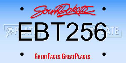 EBT256 South Dakota License Plate