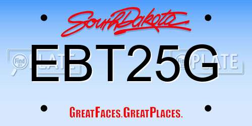 EBT25G South Dakota License Plate