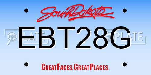 EBT28G South Dakota License Plate