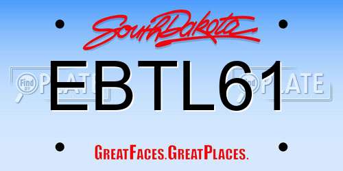 EBTL61 South Dakota License Plate