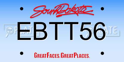 EBTT56 South Dakota License Plate