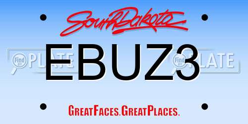 EBUZ3 South Dakota License Plate