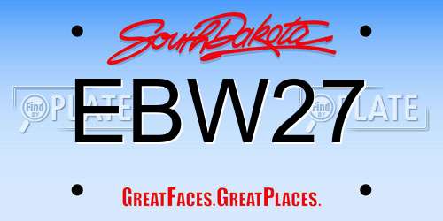EBW27 South Dakota License Plate