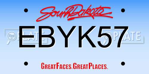 EBYK57 South Dakota License Plate