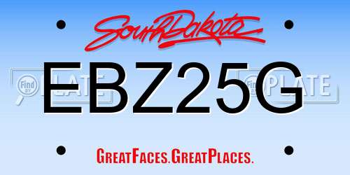 EBZ25G South Dakota License Plate