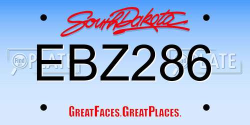 EBZ286 South Dakota License Plate
