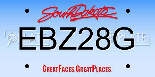 EBZ28G South Dakota License Plate