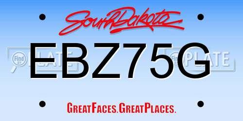 EBZ75G South Dakota License Plate