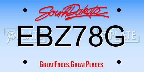 EBZ78G South Dakota License Plate