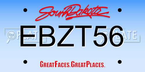 EBZT56 South Dakota License Plate