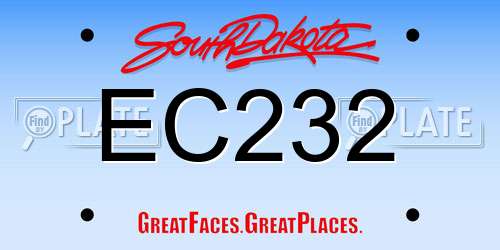 EC232 South Dakota License Plate