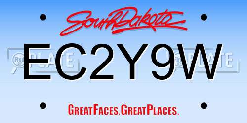 EC2Y9W South Dakota License Plate